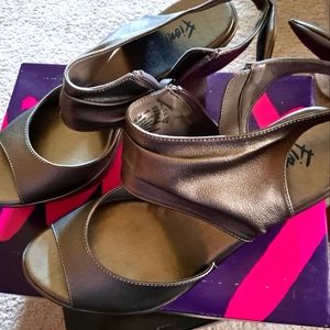 Gray Wedge Sandals